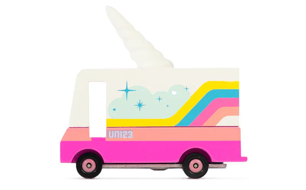 Candycar World Houten Bestelwagen - Eenhoorn