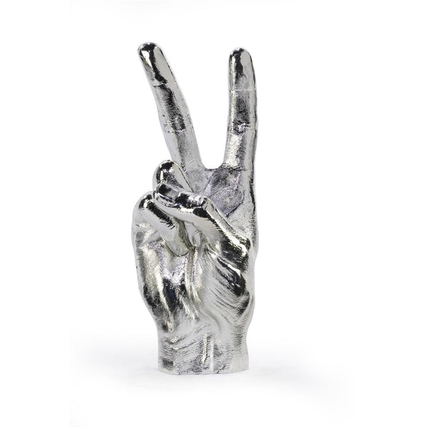 Sculpture Main Peace - Argenté Bitten – Objet déco original