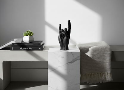 Hand You Rock Sculpture - Black