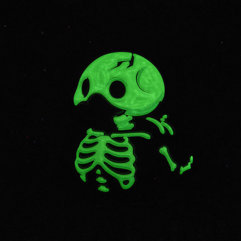 TUBBZ Numskull Skelet – glow-in-the-dark rubberen pin