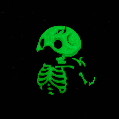 TUBBZ Numskull Skelet – glow-in-the-dark rubberen pin