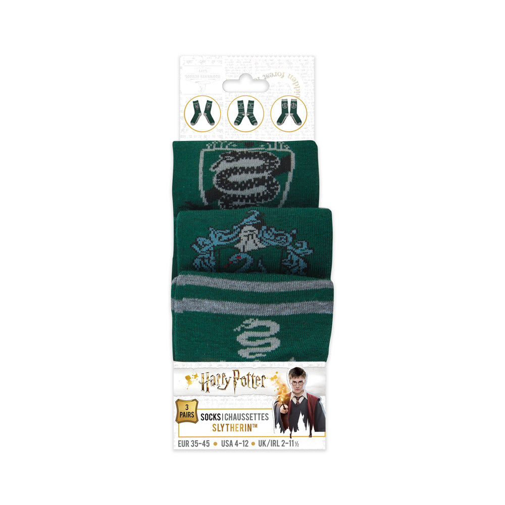 Lot de 3 paires de chaussettes Harry Potter - Serpentard