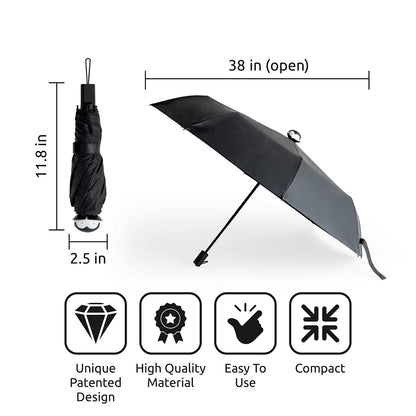 Spookula: Compact, stylish umbrella with open/folded views and a patented, high-quality design by OTOTO.