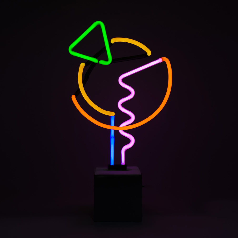 Neon concrete base "Art with Green Triangle"