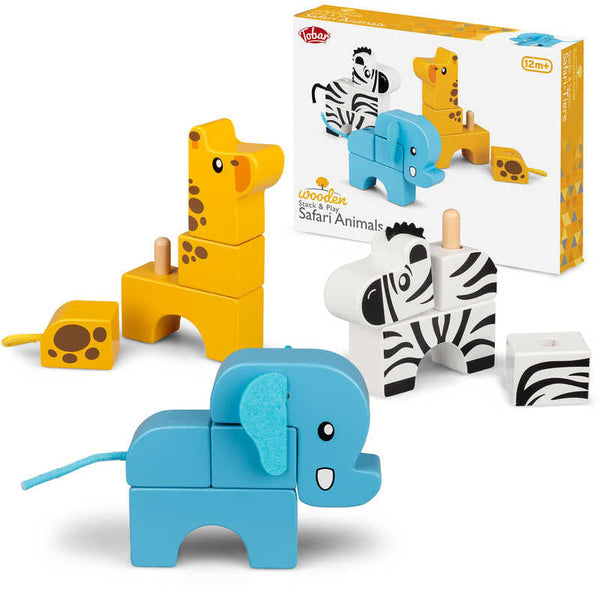 Stapelen en spelen - Safari dieren