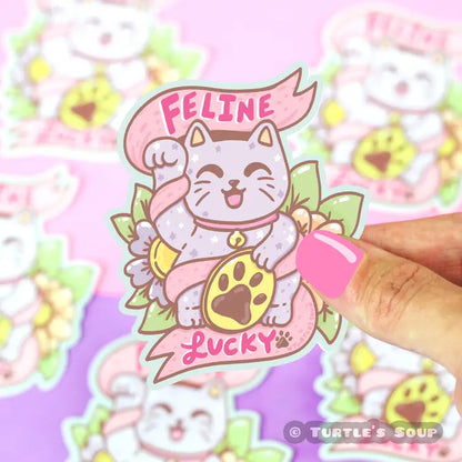 Lucky Cat Sticker "Feline Lucky"
