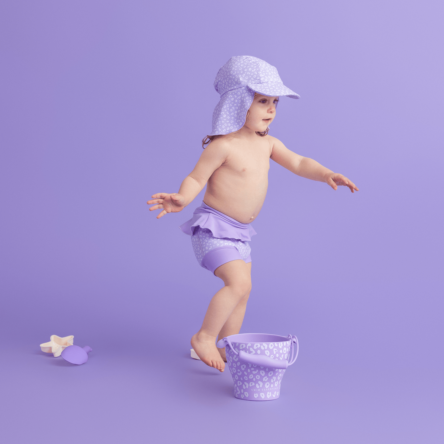 Swim Diaper - Neoprene - Lilac - Leopard
