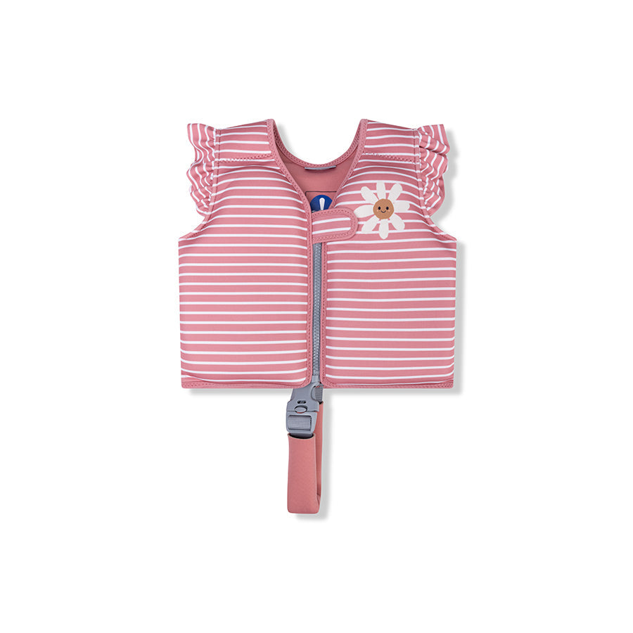 Gilet de natation - Rouge/Blanc - Fleur de marguerite
