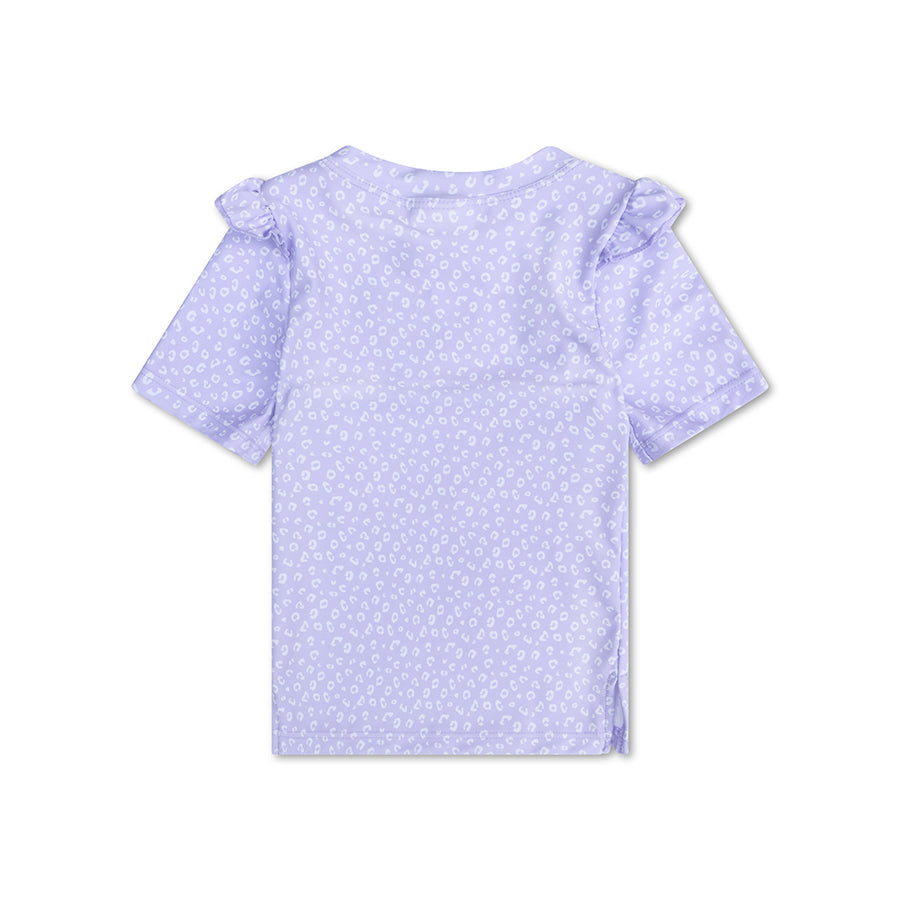 Swimming T-Shirt - Short Sleeve - Lila - Leopard