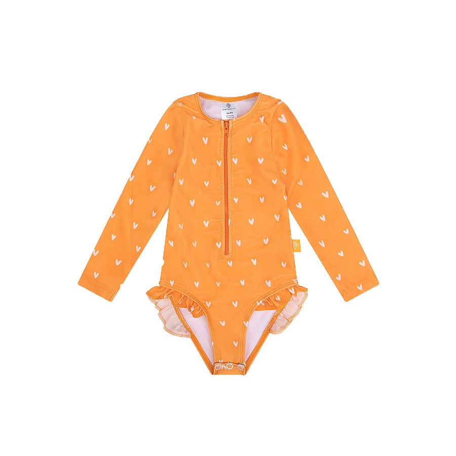 UV Swimsuit Girls With Sleeves - Orange - Orange Kiss'