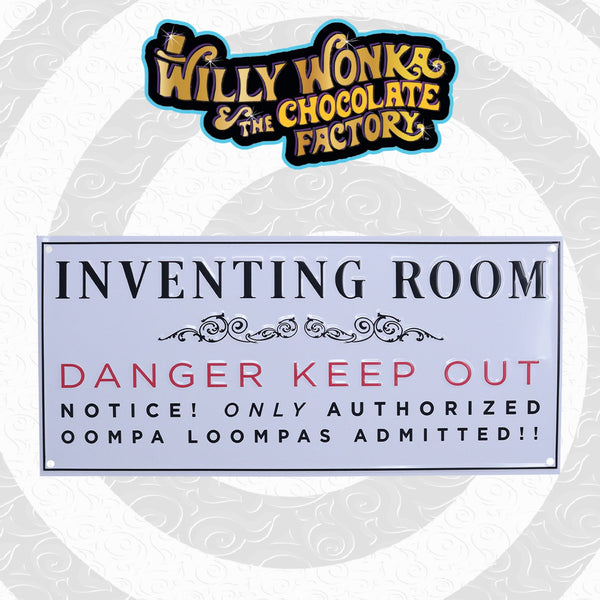 Plaque métal Willy Wonka - Inventing Room