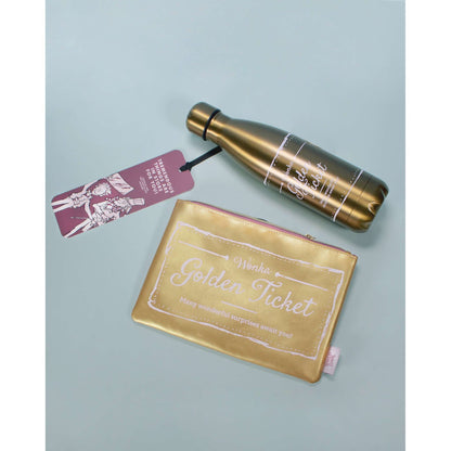 Roald Dahl (Charlie) PU Pouch Gold Tkt. – 16 cm x 24 cm