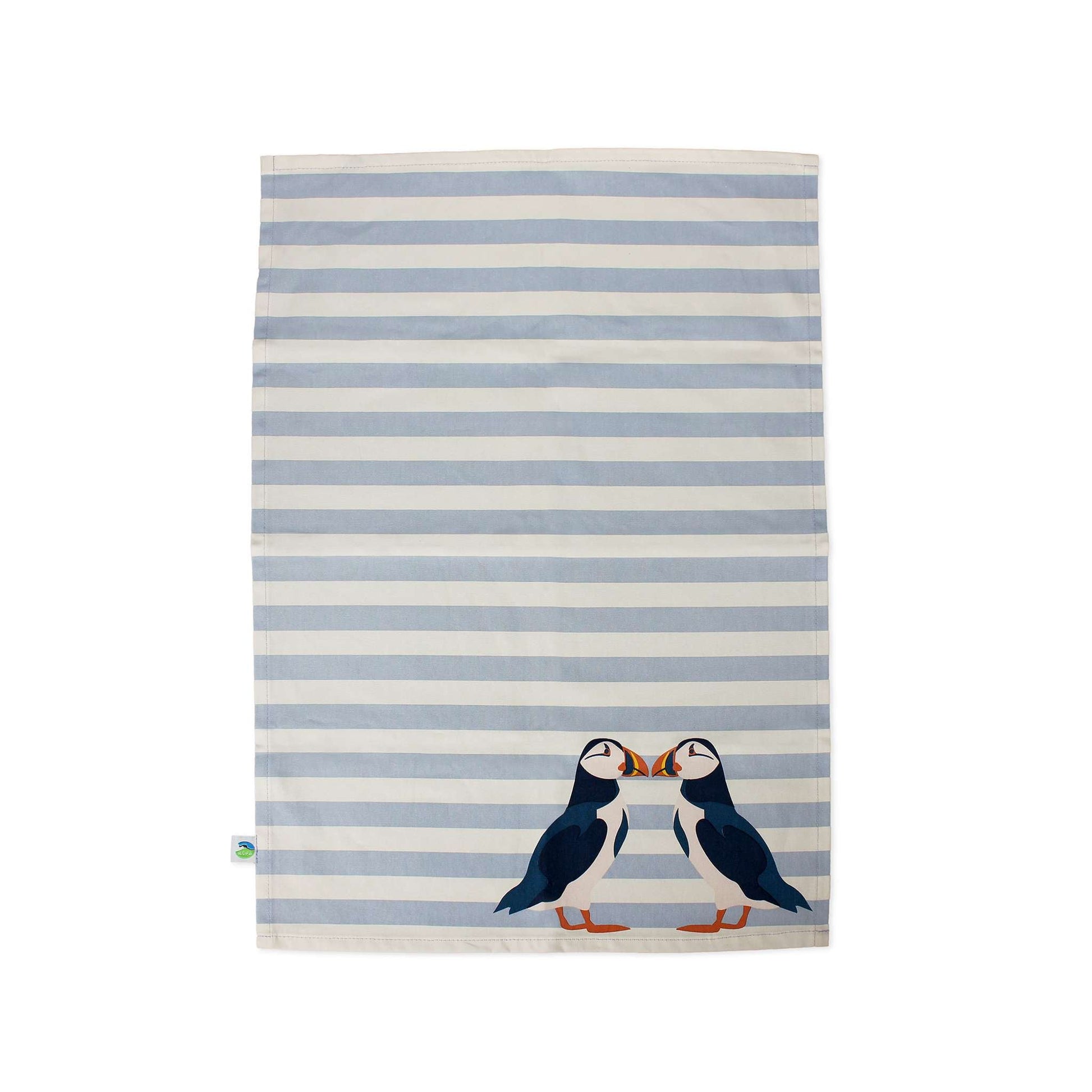 Torchon RSPB - en coton recyclé macareux bleu