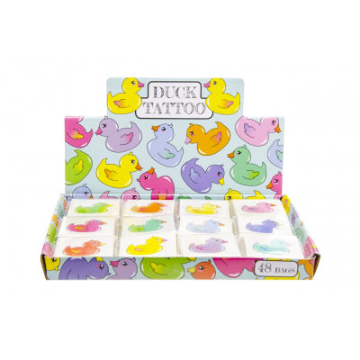 Colored Duck Temporary Tattoos - 12 Pieces (4 cm)