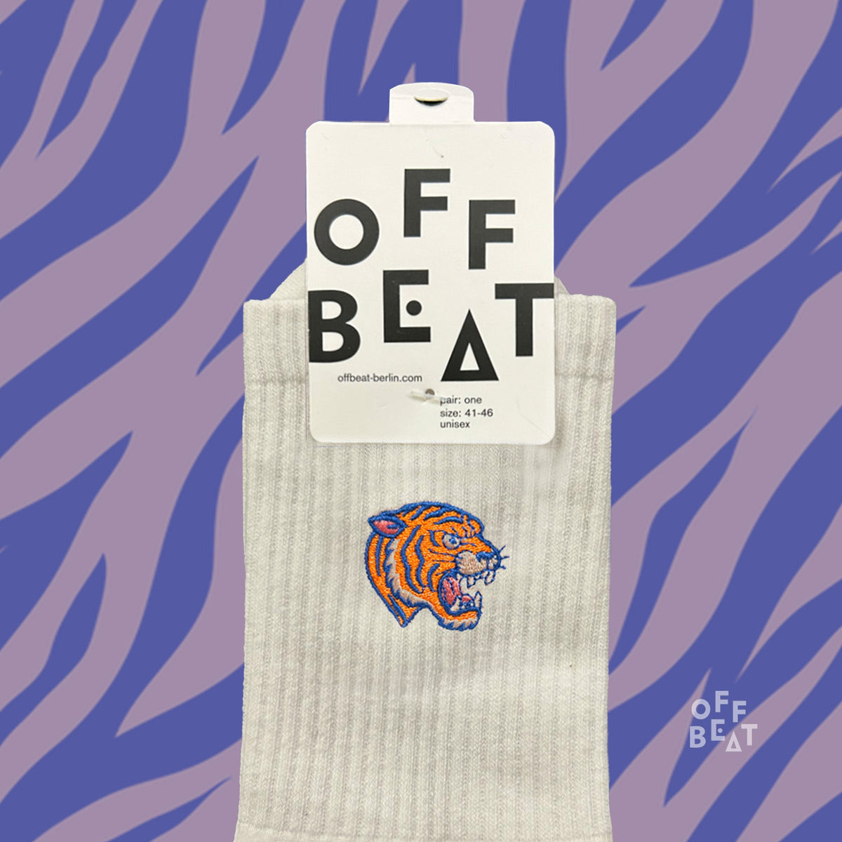 Chaussettes Brodées Tête de Tigre