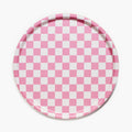 Rasberry / Cream CHECKER Round Serving Tray - 38 cm
