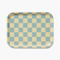 Lemon Seafoam CHECKER Rectangular Serving Tray - 27x20 cm