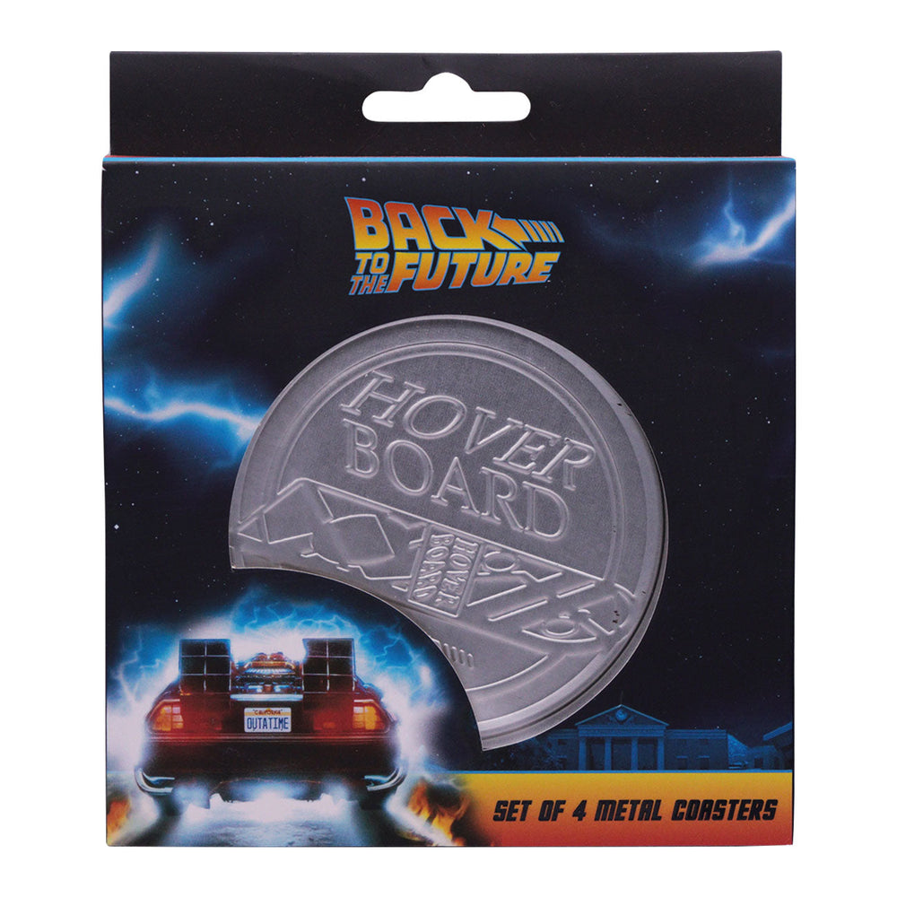 Set de 4 sous-verres métal embossés Retour vers le Futur