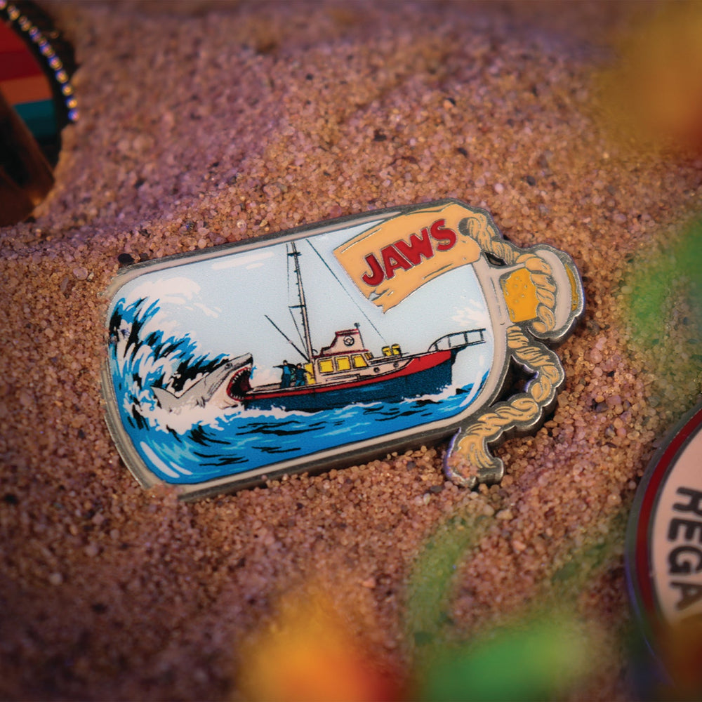 Pin's Les Dents de la Mer - 50th Anniversary Ship in Bottle
