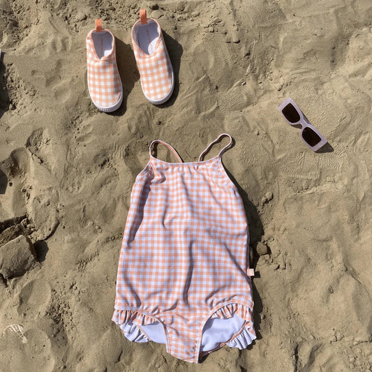Swimsuit Girls - Orange/White - Sunset Grid