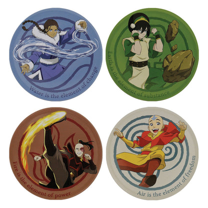 Set de 4 sous-verres métal embossés Avatar : Le Dernier Maître de l’Air