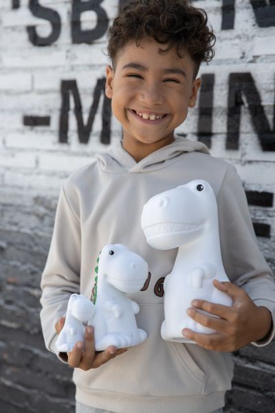 Witte dinosaurus nachtlamp
