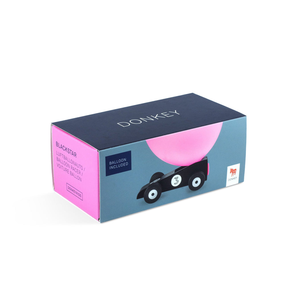 Balloon-powered Racer Blackstar toy car - 11.5 cm