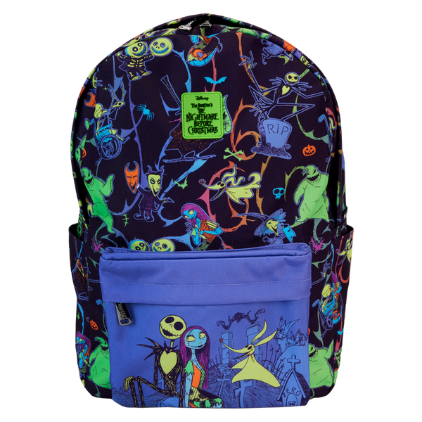 Rugzak met The Nightmare Before Christmas-print - Neon Glow All-Over Nylon 
