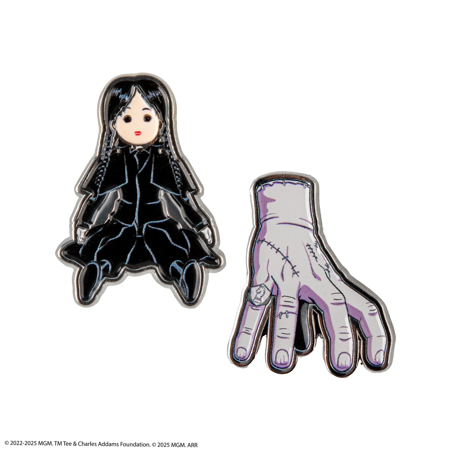 Set of 2 Wednesday Doll & Thing Pins