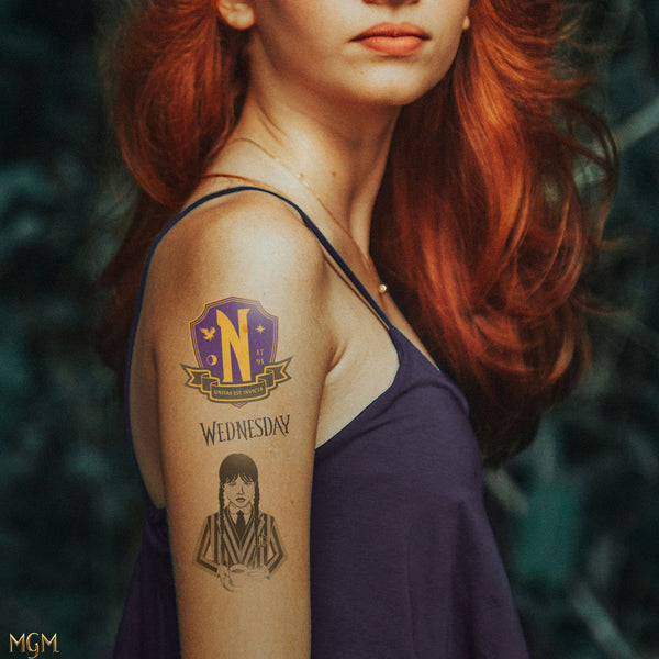 Wednesday Temporary Tattoos (23 tattoos)
