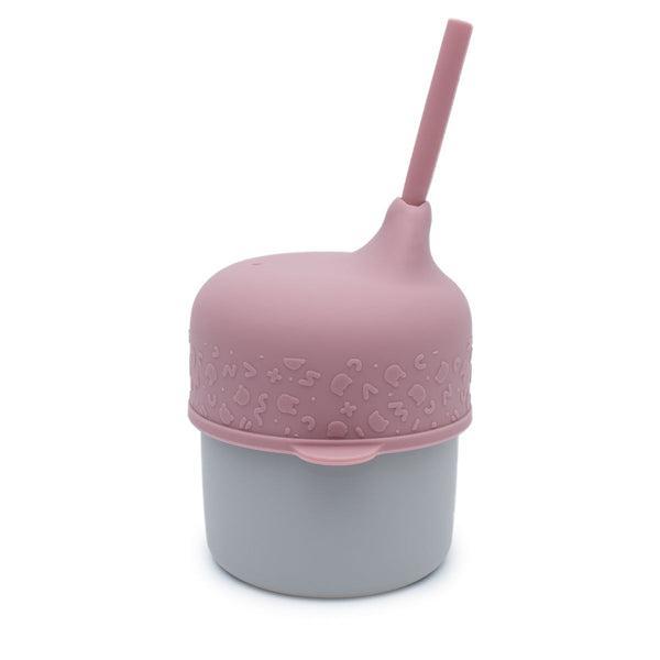 Deksel en minirietje in stoffig roze