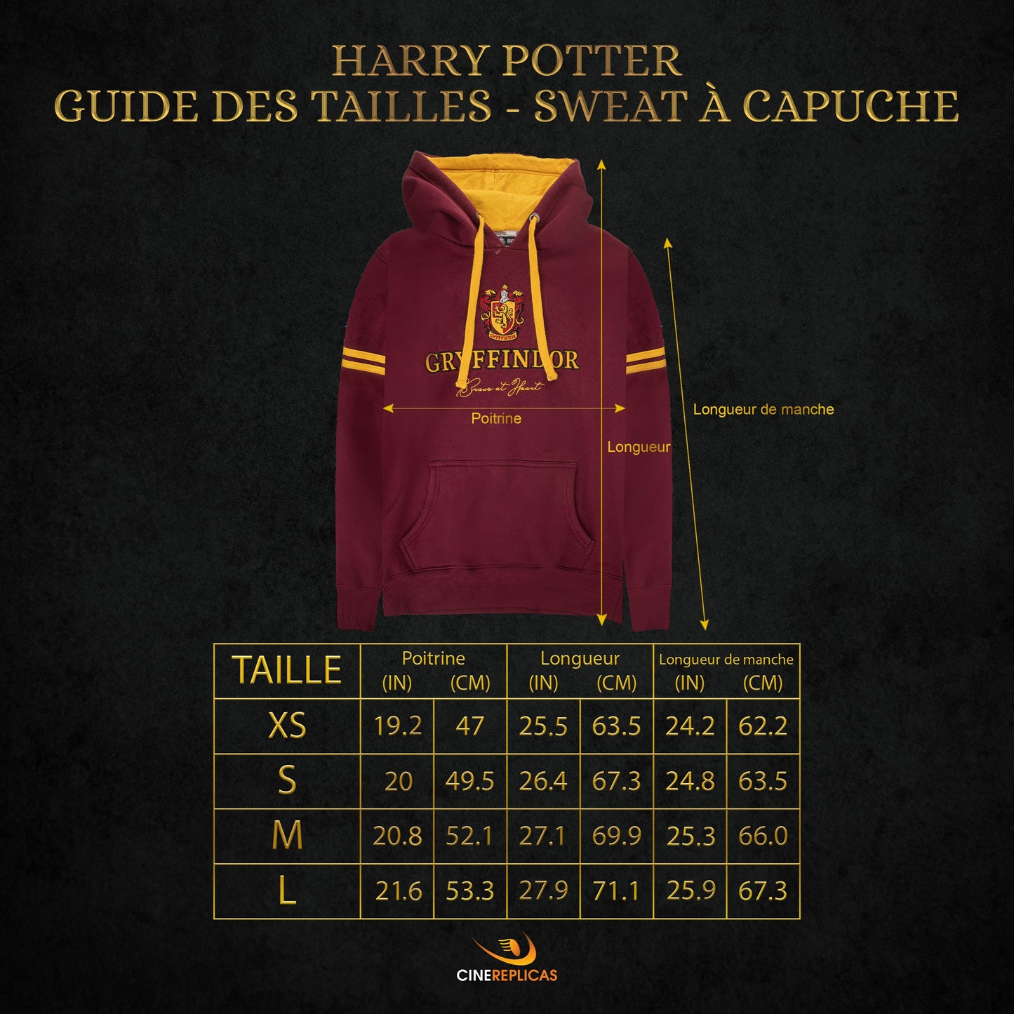 Sweat à capuche Gryffondor