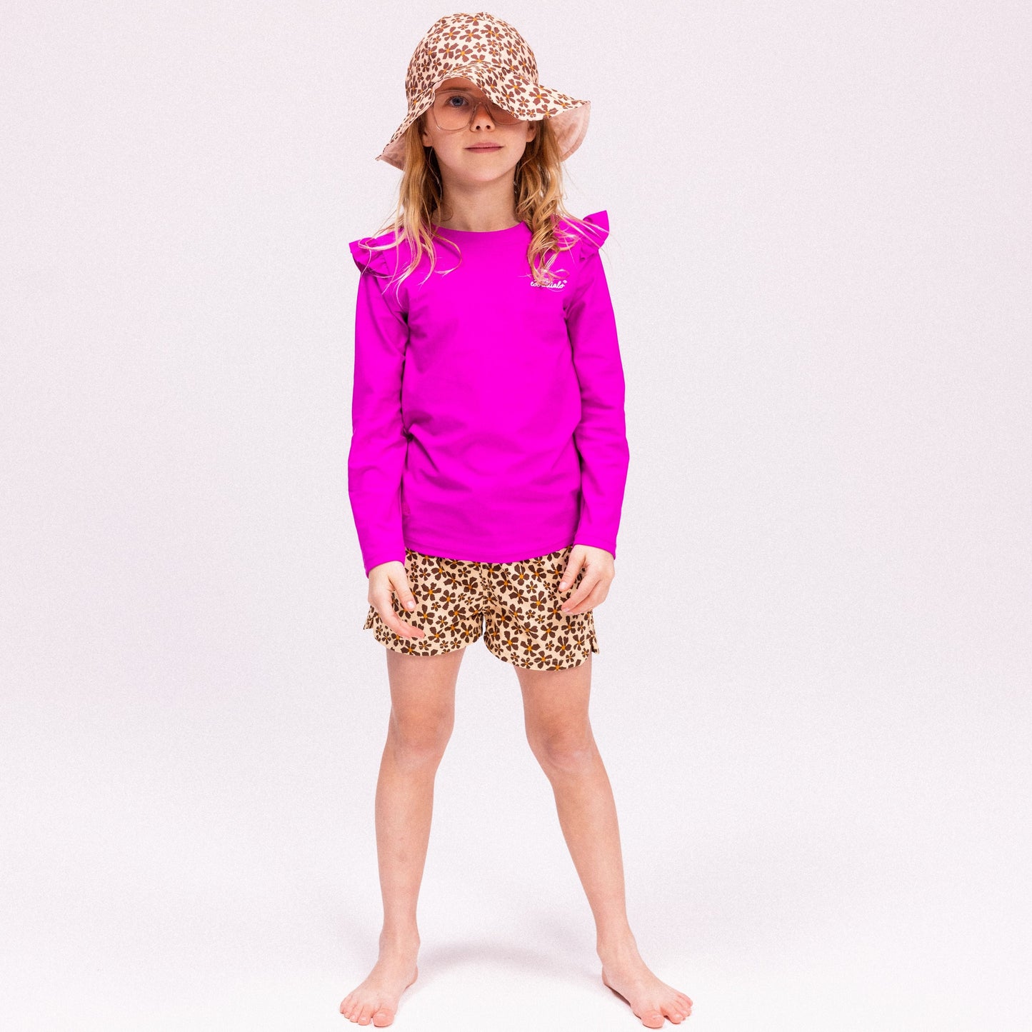 Swim Shorts Girls - Orange - Wild Flower