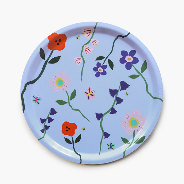 'Wildflowers' Sky Round Serving Tray - 31 cm