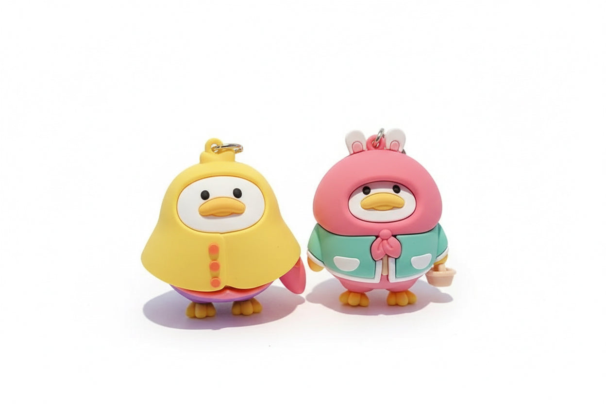 Sleutelhanger met eend en konijn