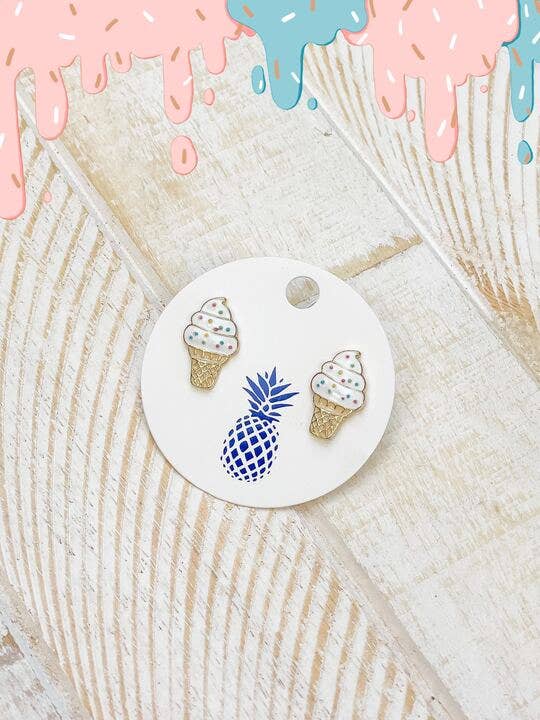 Boucles d'Oreilles Cornet de Glaces