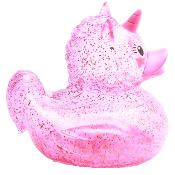 XL Roze Glitterende Eenhoorn Eend