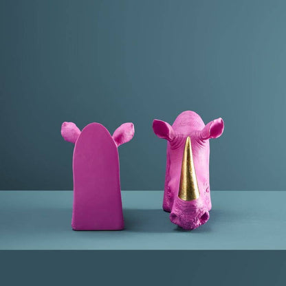 S/2 Serre-livres Rhinocéros, Magenta, 39,5 x 14,2 x 20,5 cm