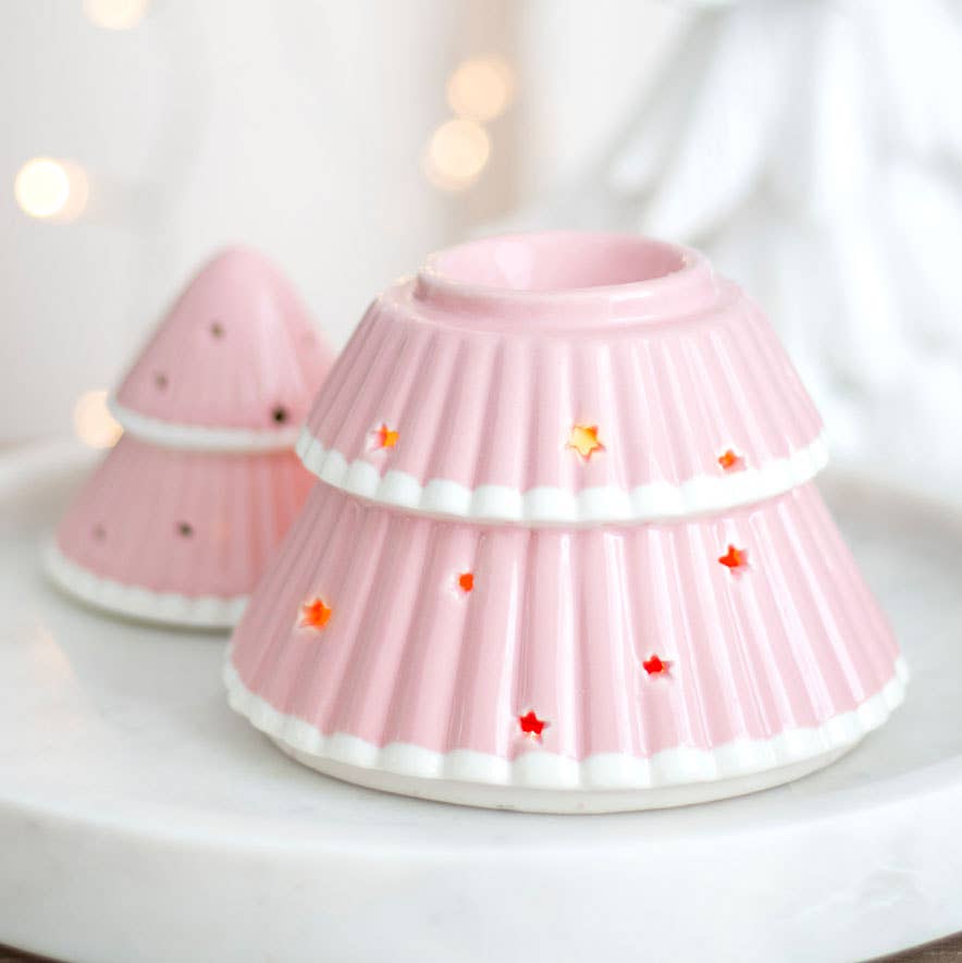 Roze kerstboom oliebrander