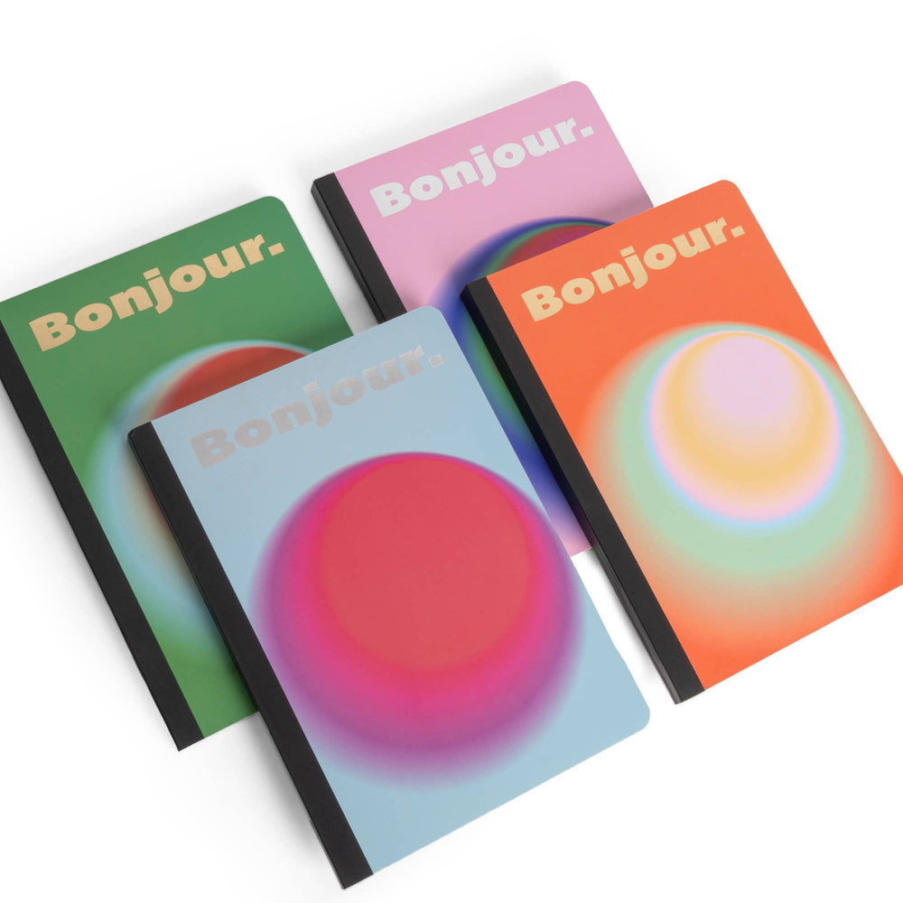 Carnet A5 Bonjour Bleu Clair