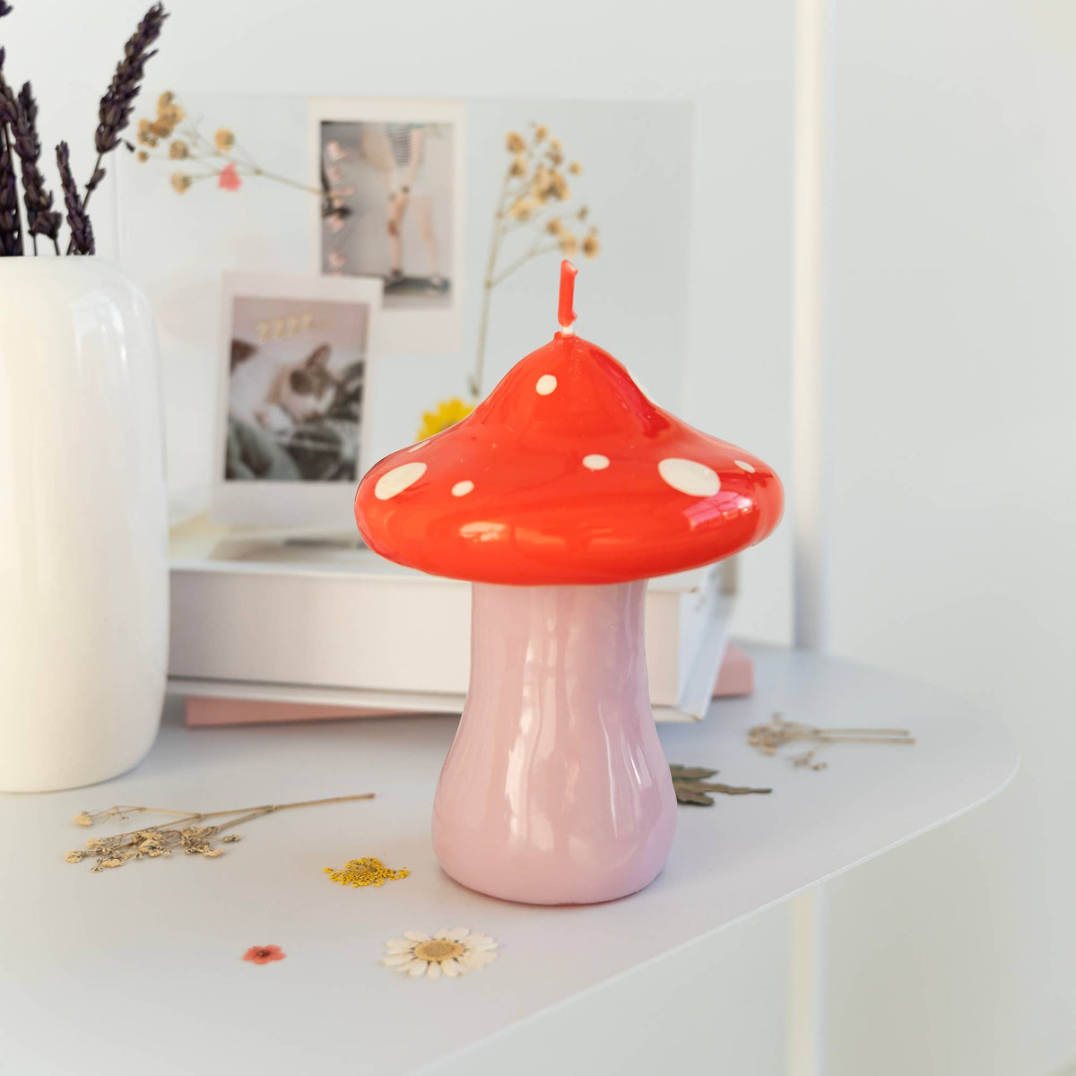 Grande Bougie Champignon Rouge