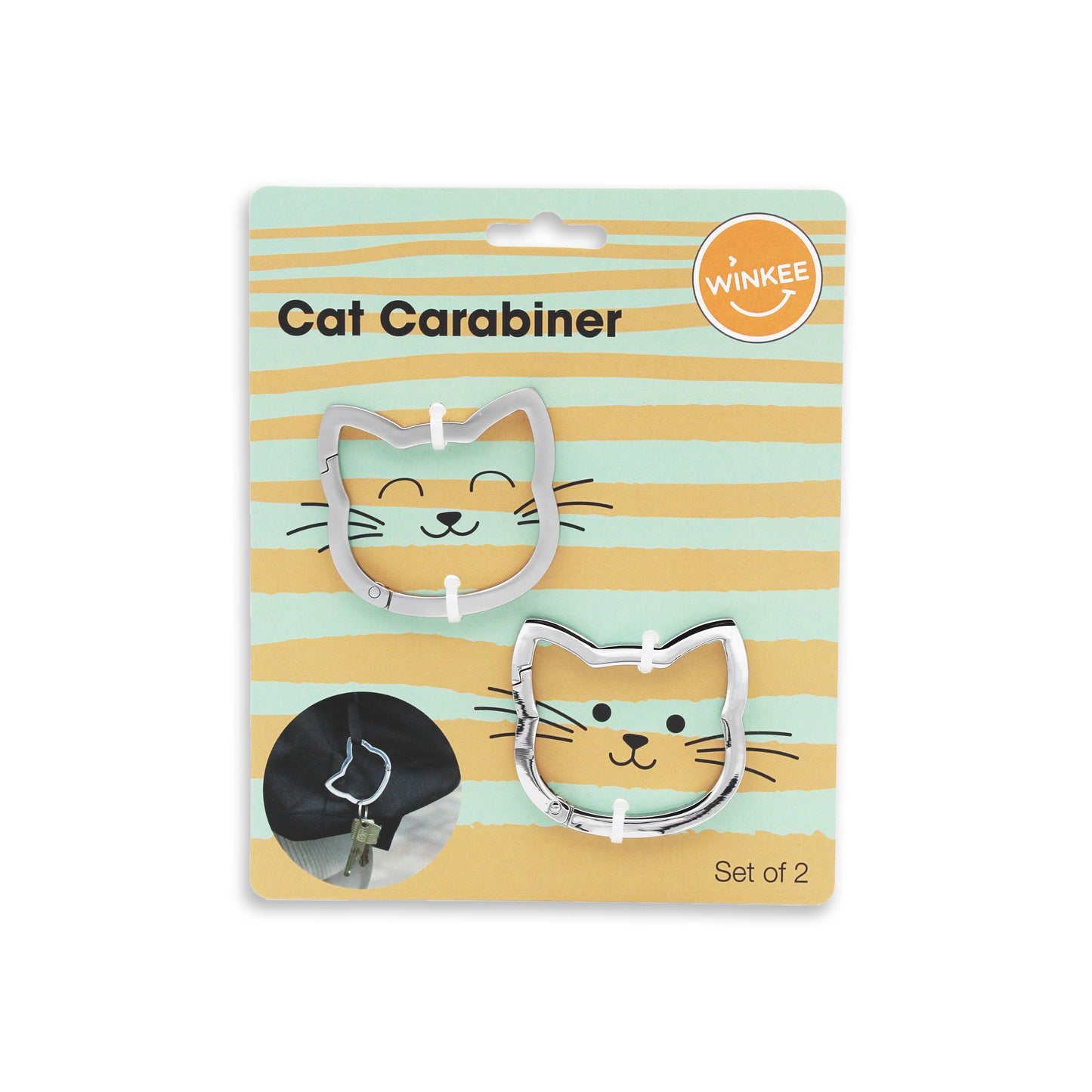 Cat Carabiner Set - Silver