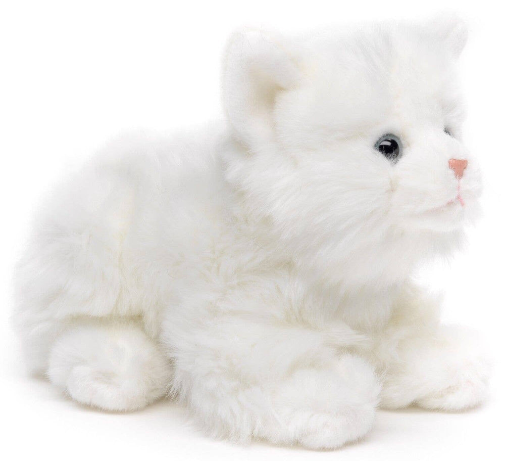 Peluche Chat Blanc Couché