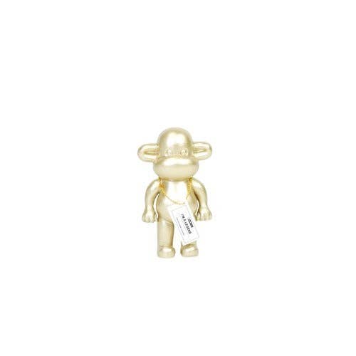 Ornament - Aapje beeldje 'De Legende' - Polyhars - Goud - 11x7x19cm