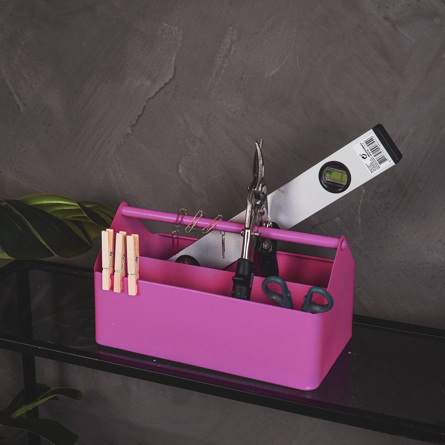 Storage box - Organizer - Metal - Pink - 30x17x17cm