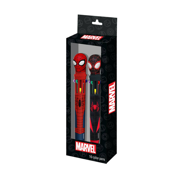 Marvel Spiderman Peter Pan - Set van 2 pennen met 10 kleuren