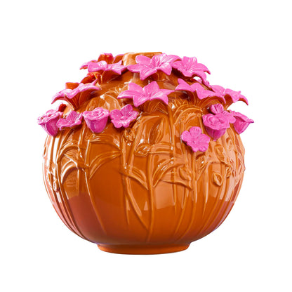 Vase Verano, Grès Orange/Rose, 34 x 29,5 cm