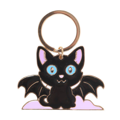 Porte-Clés Chat Chauve-Souris Gothique