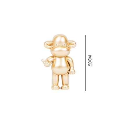 Ornament - Hanging Loose Monkey Figurine 'The Legend' - Polyresin - Gold - 33x21x50cm