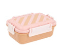 Pink Striped Bento Lunch Box for Kids